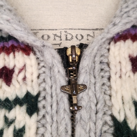 Vintage zipup alpaca sweater jacket - Picture 6 of 10